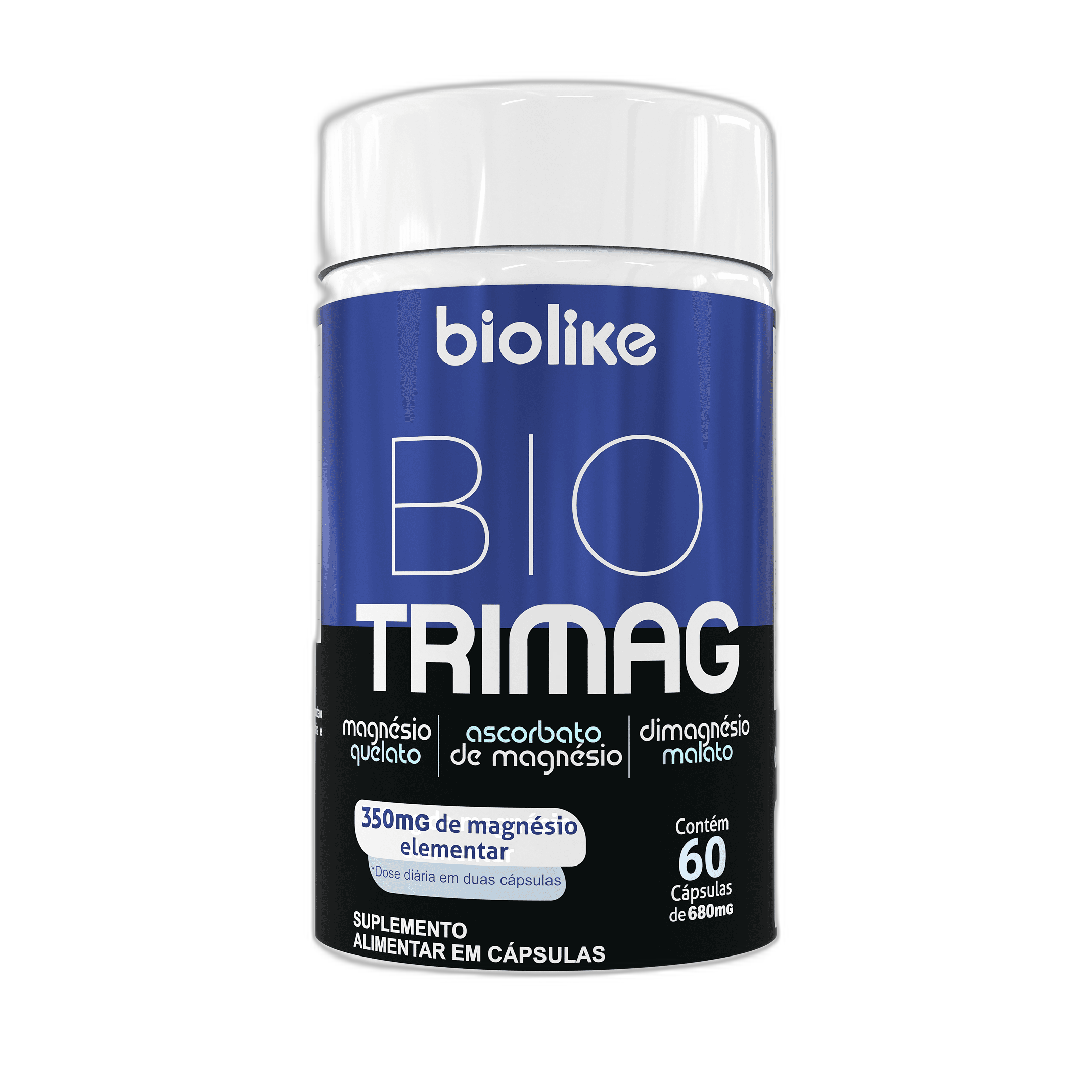 BIO TRIMAG (DIMAGNÉSIO MALATO, BISGLICINATO E ASCORBATO DE MAGNESIO) 60 CAPS