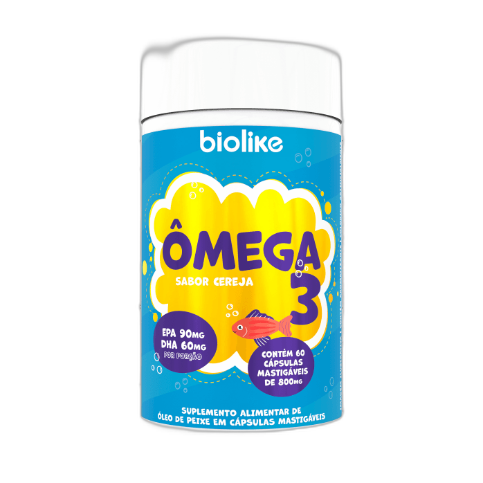 BIO KIDS ÔMEGA 3 60 CAPS MASTIGÁVEIS SABOR CEREJA