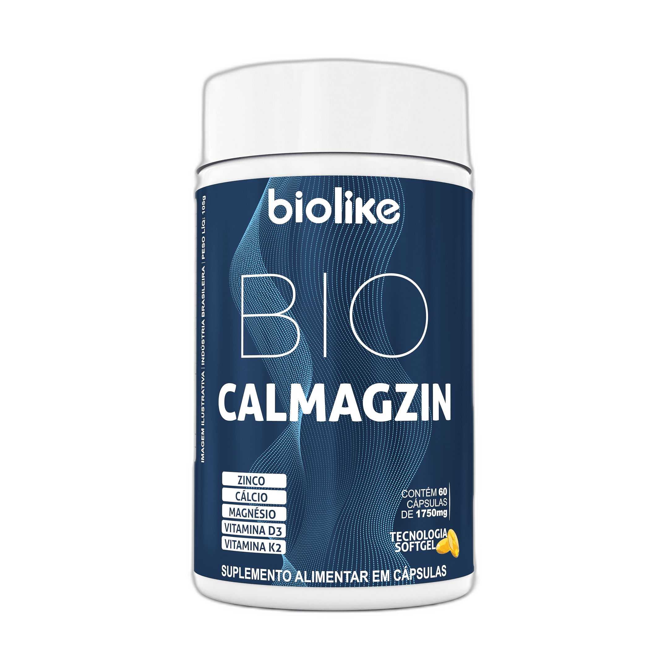 BIO CALMAGZIN (CÁLCIO, MAGNÉSIO, ZINCO, VIT D3 E K2) 60 CAPS SOFTGEL